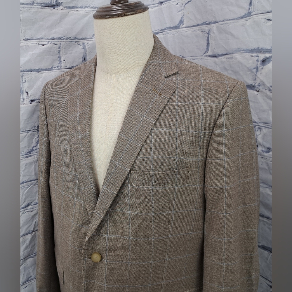 Black Brown 1826 Jack Blazer Sport Coat Slim Fit Silk Wool Unconstructed 44R